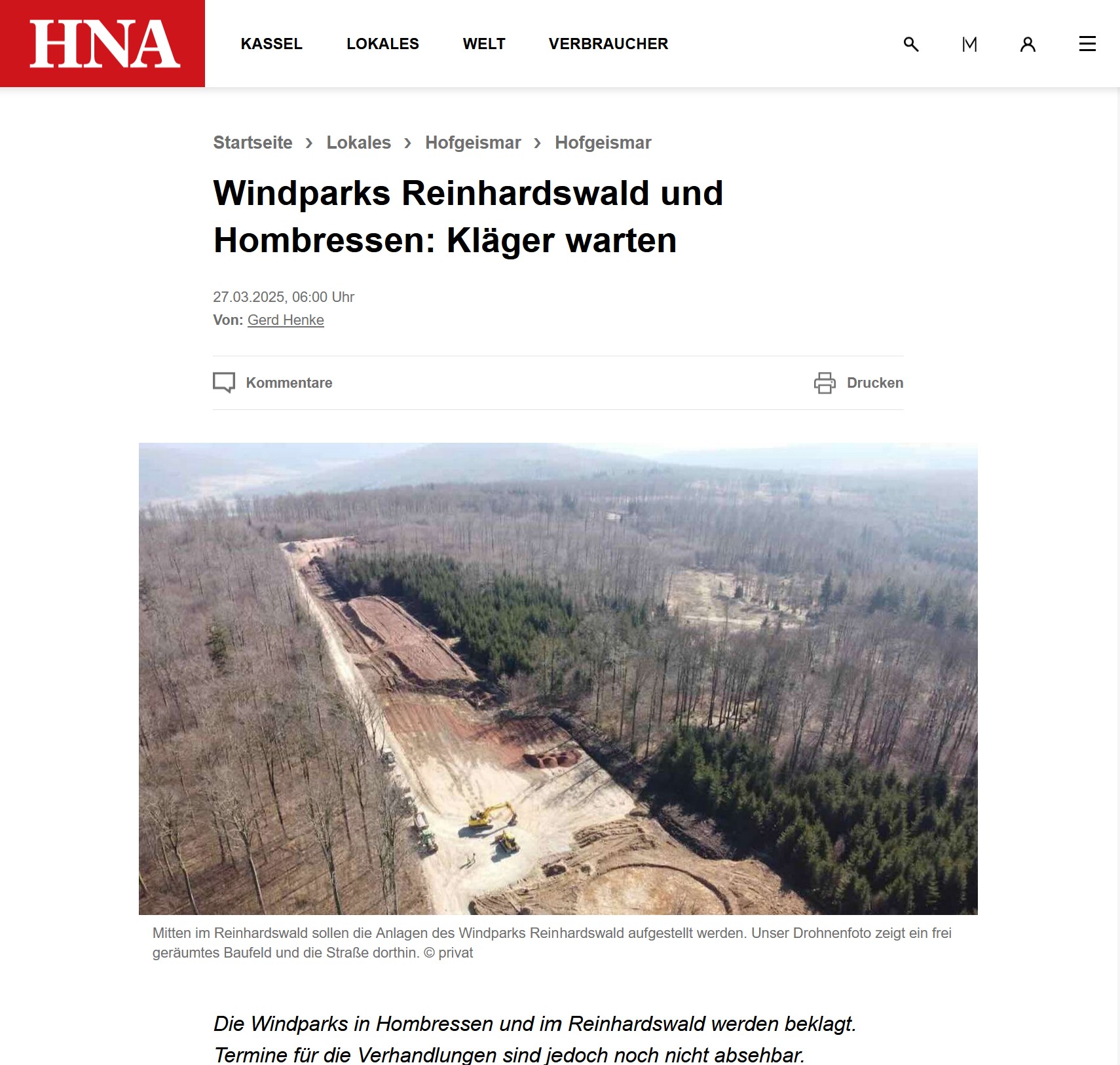 2025 03 27 HNA Rhodung Reinhardswald